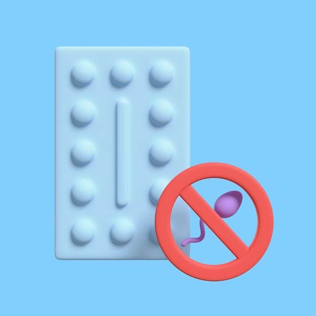 Free PSD 3d icon for sex education with birth control pills