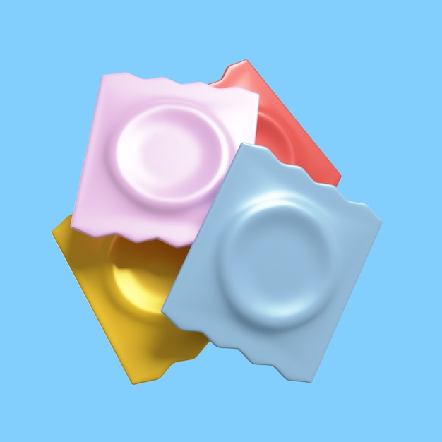 Free PSD 3d icon for sex education with condoms