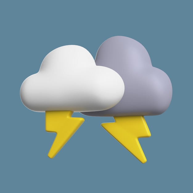 Free PSD 3d icon for weather conditions with thunderstorm