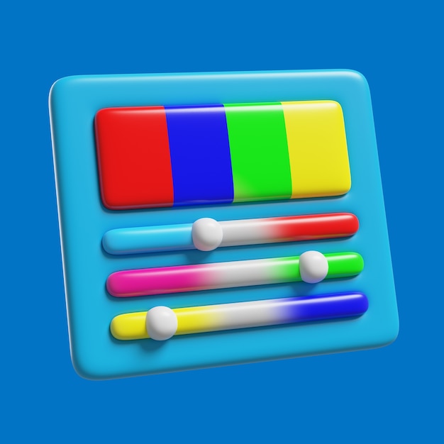 Free PSD 3d icon with color adjuster