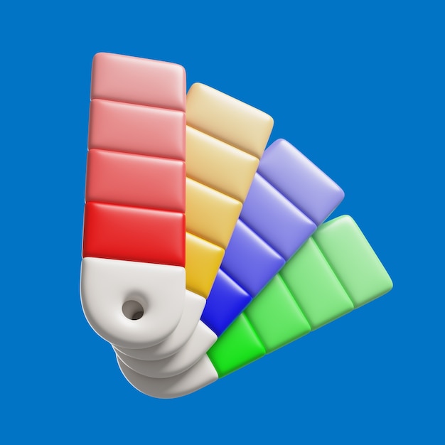 Free PSD 3d icon with color swatches