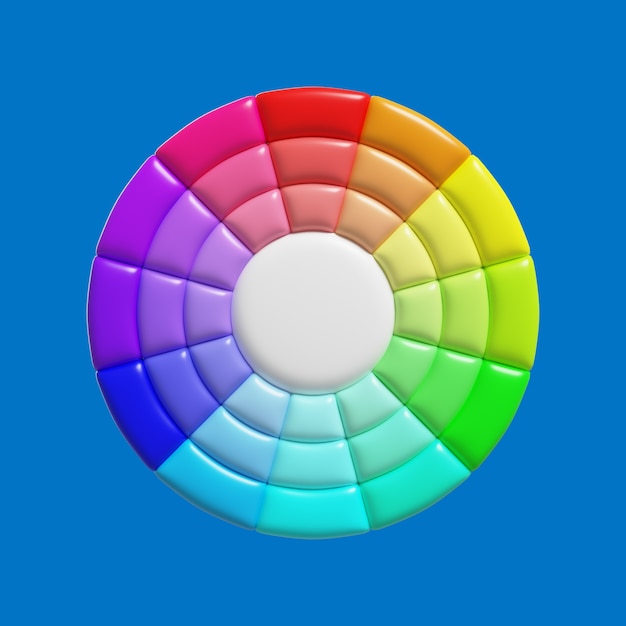 Free PSD 3d icon with colors wheel