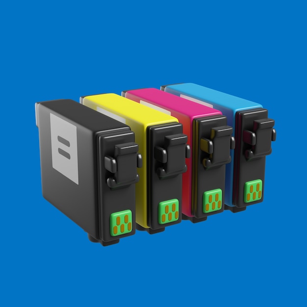 Free PSD 3d icon with ink cartridges