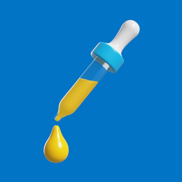 Free PSD 3d icon with ink pipette