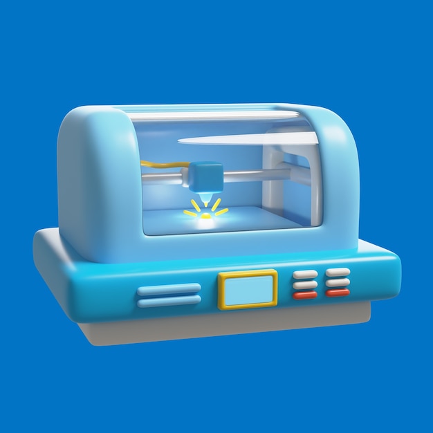 Free PSD 3d icon with laser printer