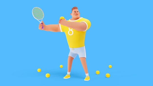 Free PSD 3d illustration of athletic man doing sport activities