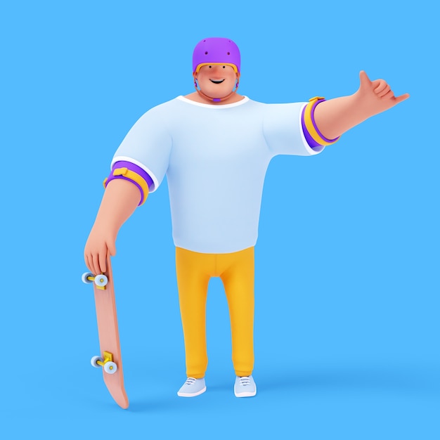 Free PSD 3d illustration of athletic man doing sport activities