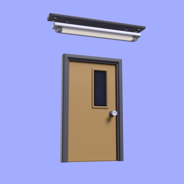 Free PSD 3d illustration of classroom door