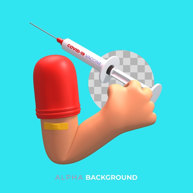 3d illustration. Covid vaccination campaign