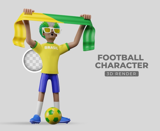 Free PSD 3d illustration football fan celebrating