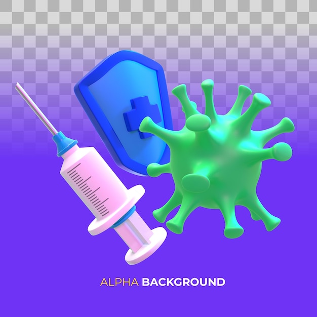 Free PSD 3d illustration. illustrations for vaccination campaign