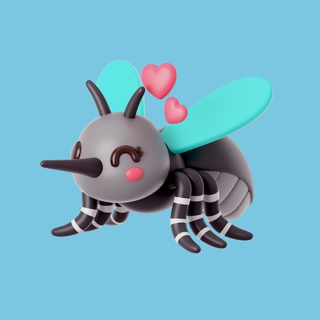 Free PSD 3d illustration of insect