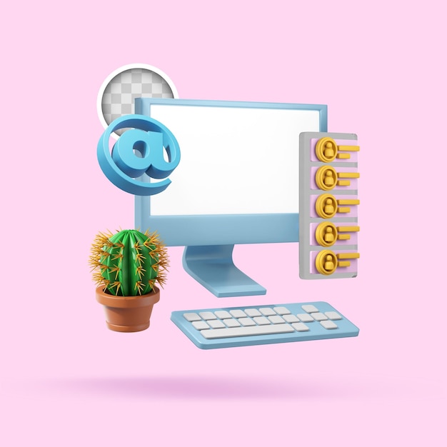 3d illustration of online chat