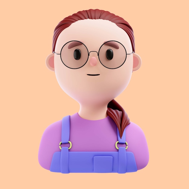 Free PSD 3d illustration of person with glasses