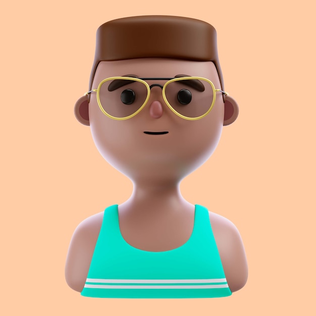 Free PSD 3d illustration of person with sunglasses