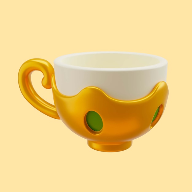 3d illustration of ramadan tea cup