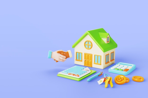 Free PSD 3d illustration for real estate sales