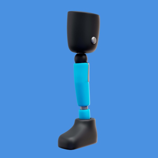 Free PSD 3d illustration for reduced mobility with prosthetic leg