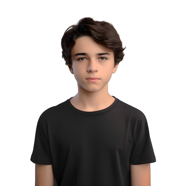 Free PSD 3d illustration of a teenage boy isolated on a white background