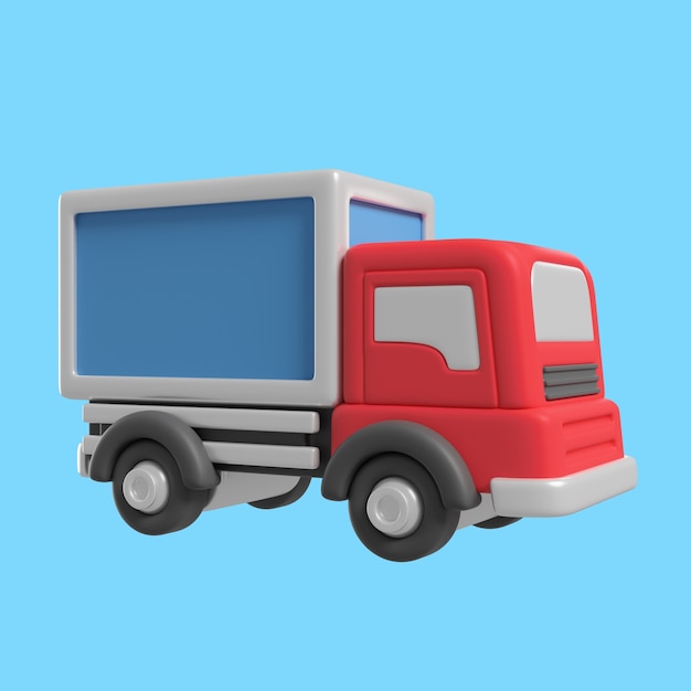 3d illustration of truck icon