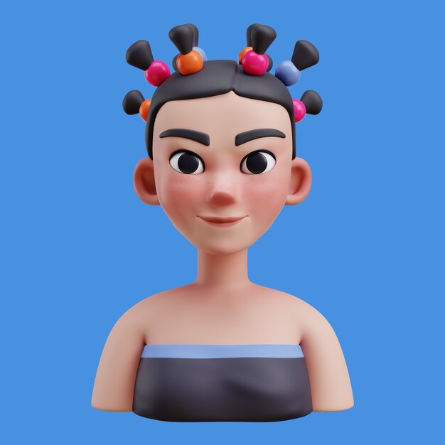 3d illustration with online avatar