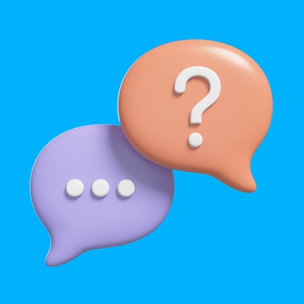 Free PSD 3d illustration with question icon