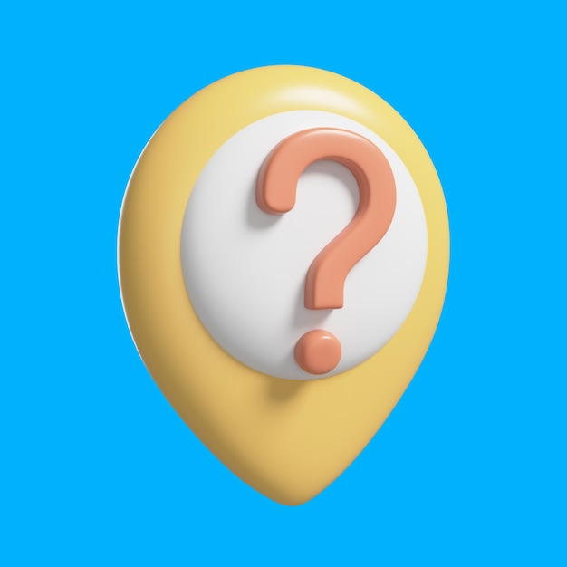 Free PSD 3d illustration with question icon