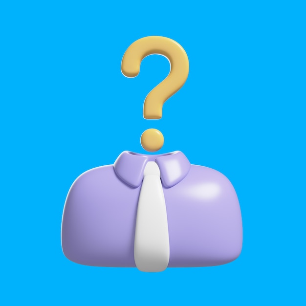 Free PSD 3d illustration with question icon