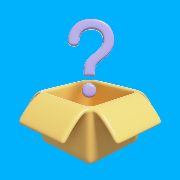 Free PSD 3d illustration with question icon