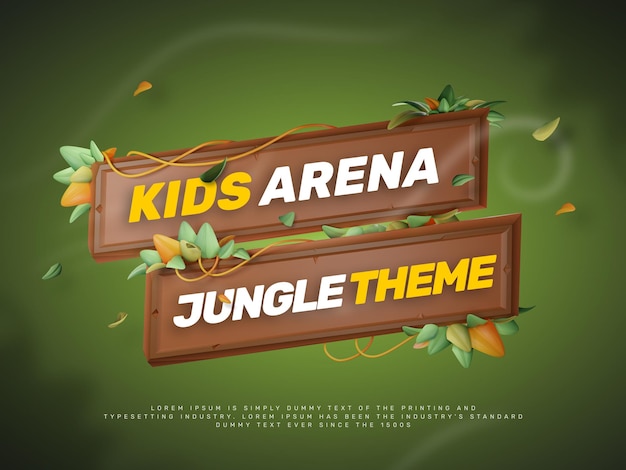 Free PSD 3d jungle park themed title generator