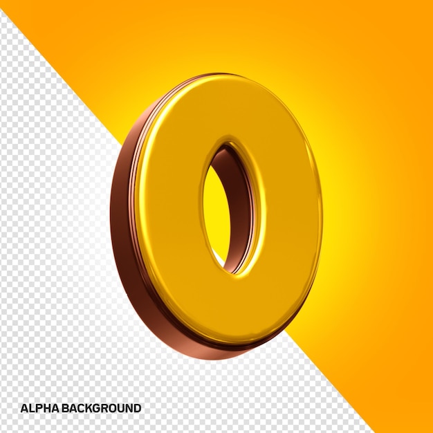 Free PSD 3d kids alphabet number 0