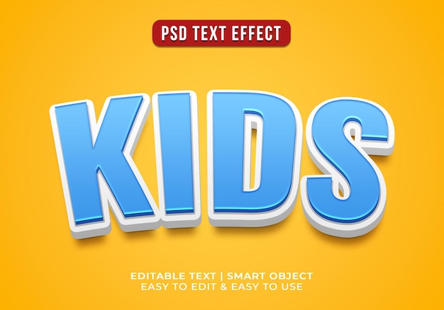 3d kids blue text effect