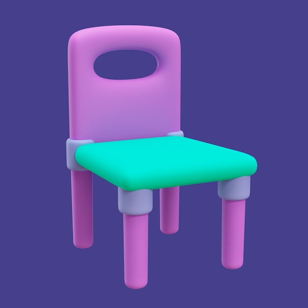 Free PSD 3d kindergarten icon with chair