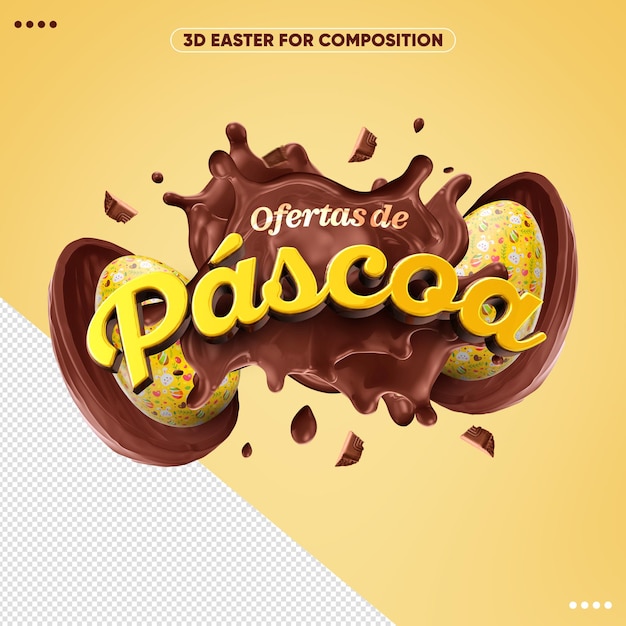 Free PSD 3d logo easter offers