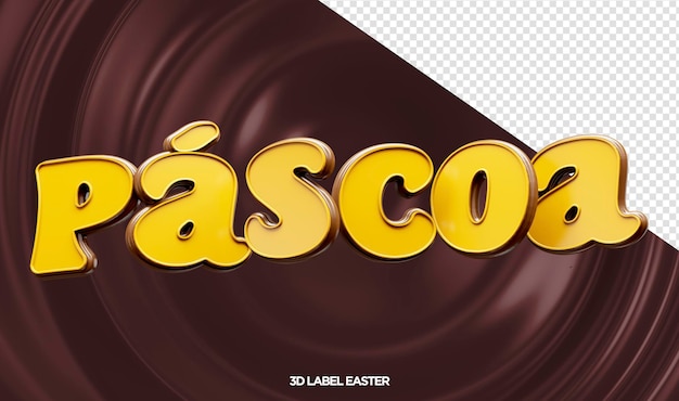 Free PSD 3d logo easter with chocolate feliz pascoa in brazil