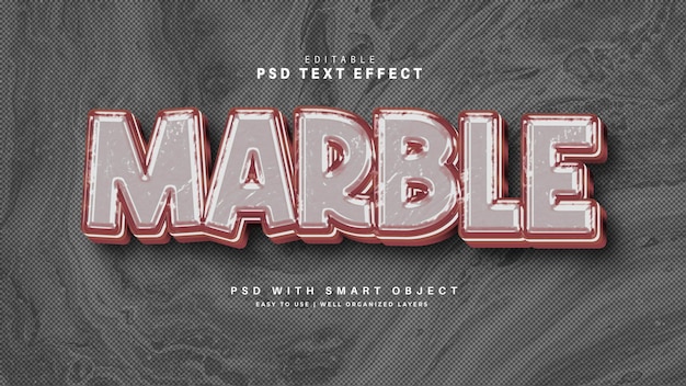 Free PSD 3d marble text effect