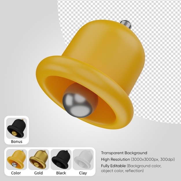 3d notification bell