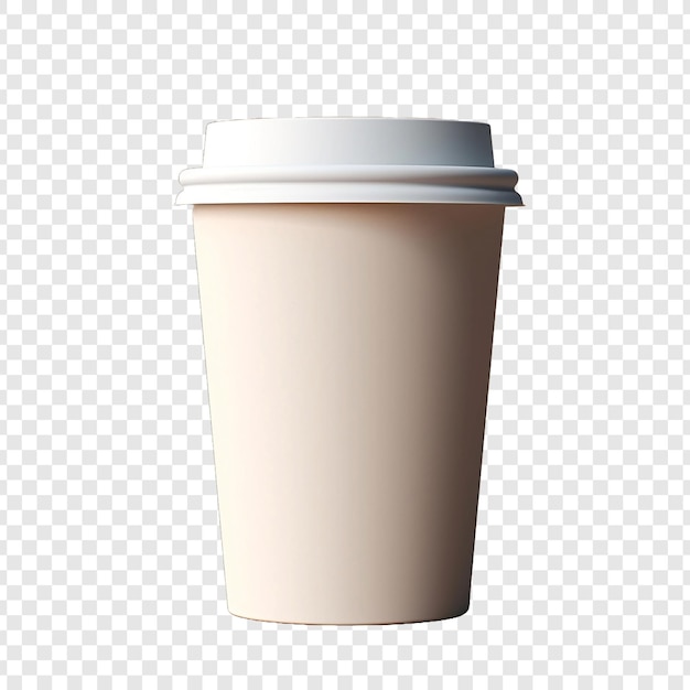 Free PSD 3d paper coffee cup isolated on transparent background