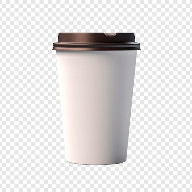 3d paper coffee cup isolated on transparent background