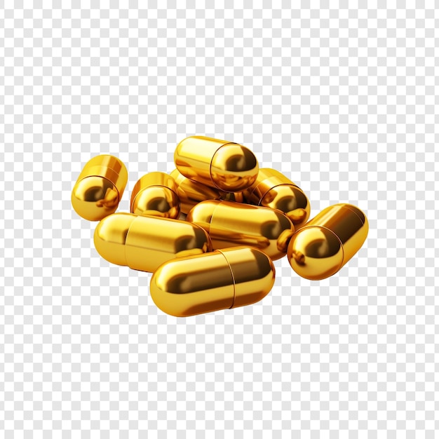 Free PSD 3d pills drug isolated on transparent background