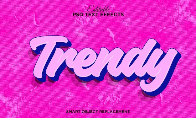 Free PSD 3d pink text effect with grunge background