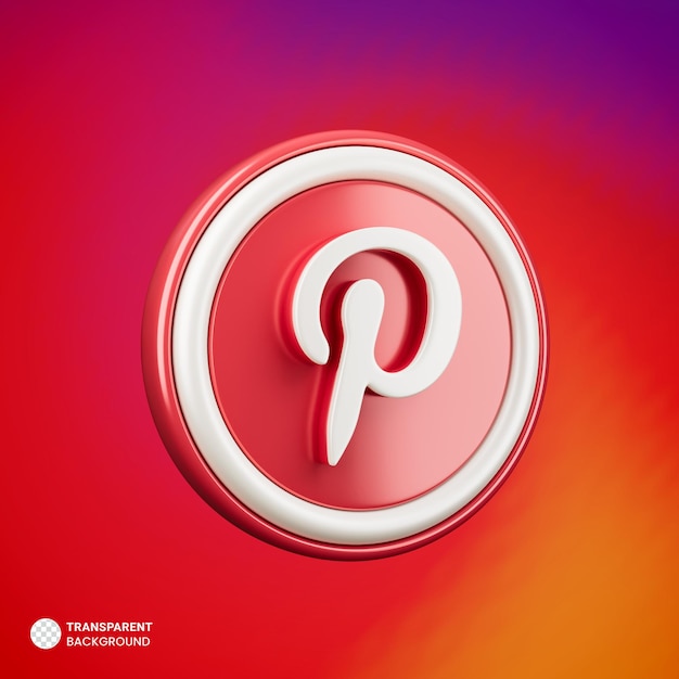 3d pinterest social media logo icon