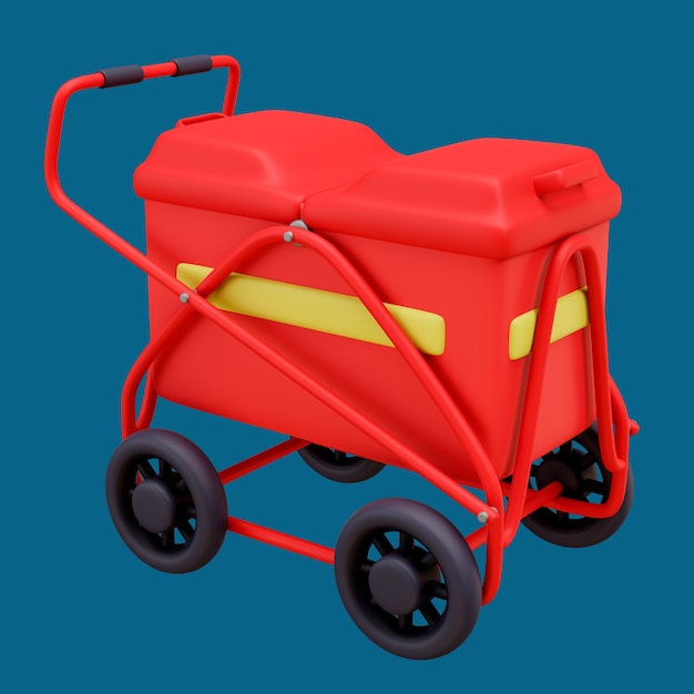 Free PSD 3d post icon with stroller