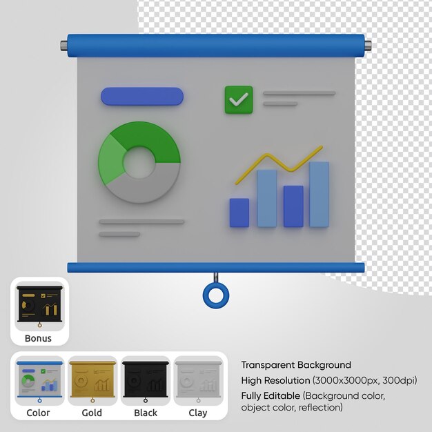 3d presentation with statistic