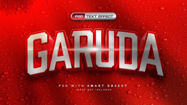 3d red garuda psd text effect