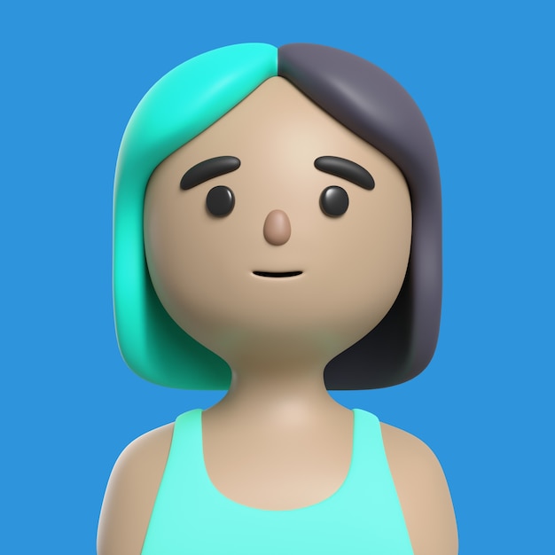 Free PSD 3d render of avatar character