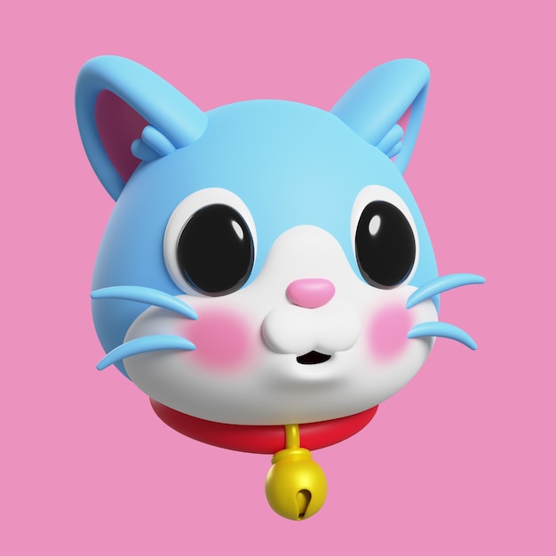 Free PSD 3d render of cat emoji