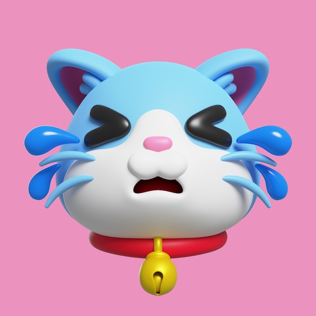 Free PSD 3d render of cat emoji