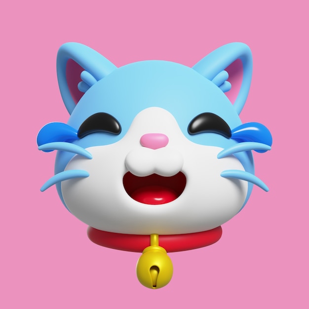 Free PSD 3d render of cat emoji