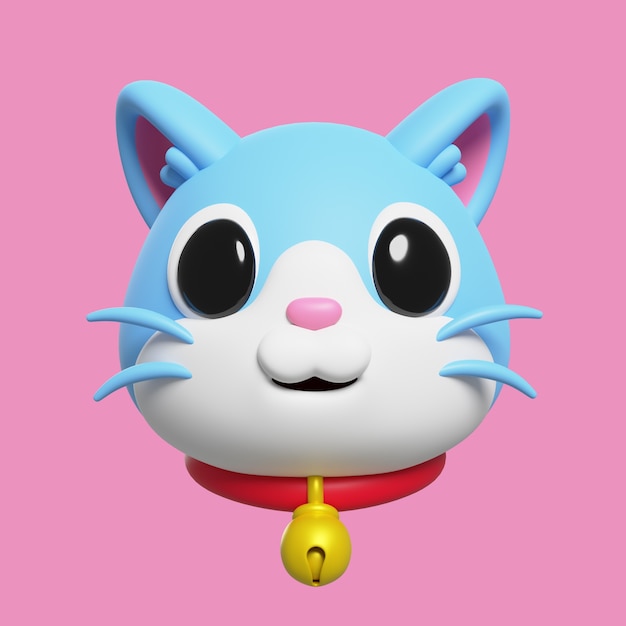 Free PSD 3d render of cat emoji